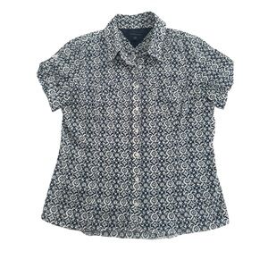 Tommy Hilfiger Black and Cream Patterned Shirt